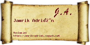 Jamrik Adrián névjegykártya