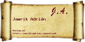 Jamrik Adrián névjegykártya